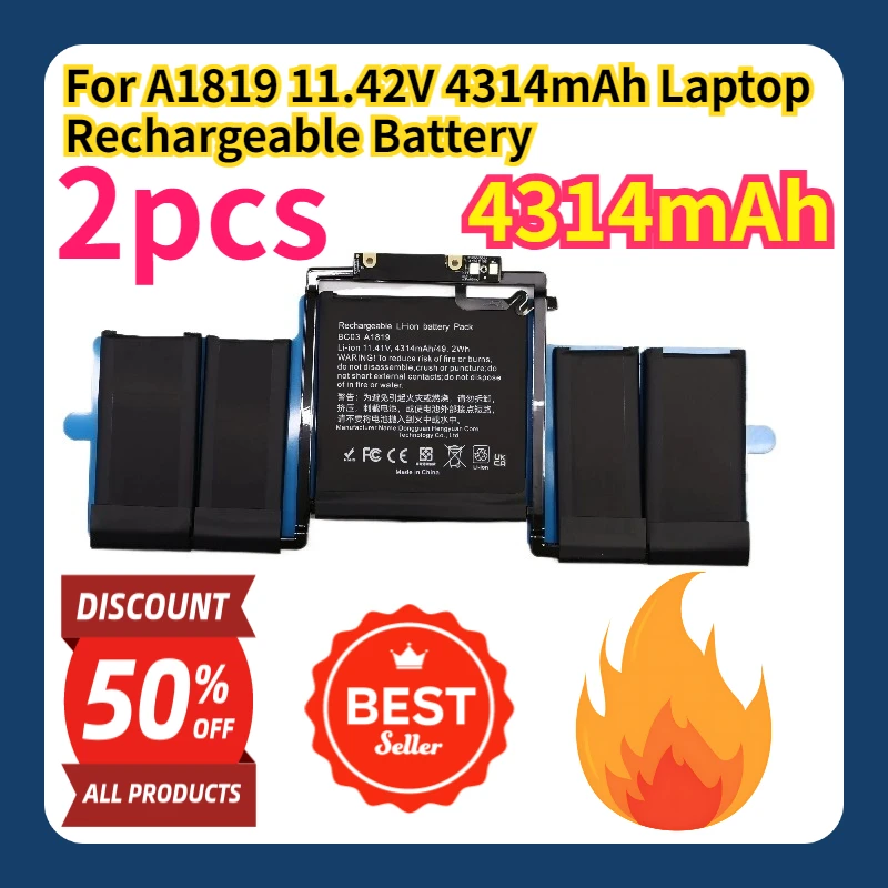 

For A1819 11.42V 4314mAh Laptop Rechargeable Battery