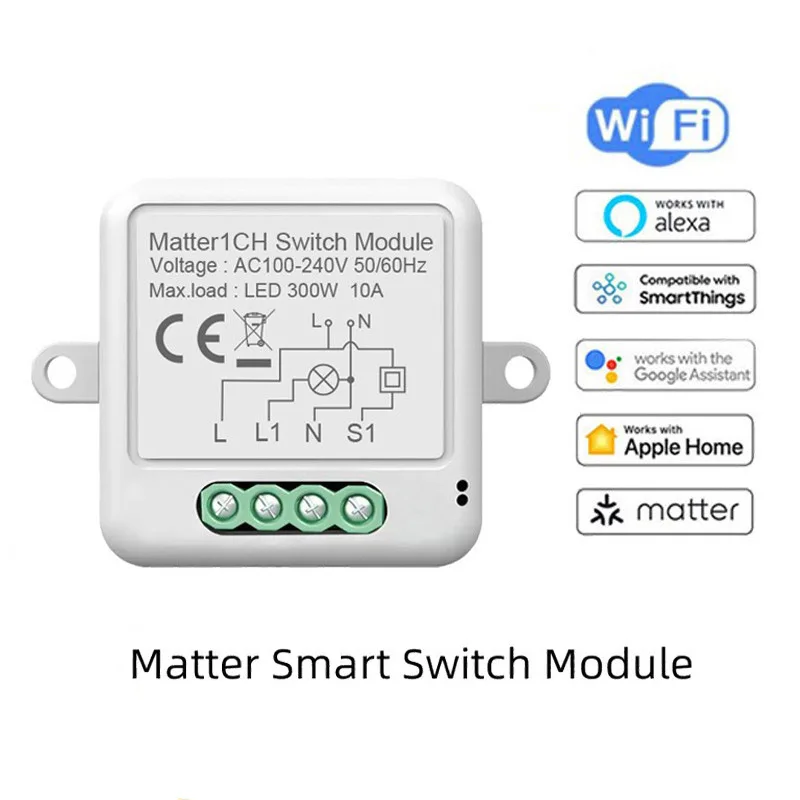 SB01-M Smart APP Controle Draadloze Schakelaars 1 2 3 4 Gang DIY Smart Breaker Relay Matter Smart Switch Module