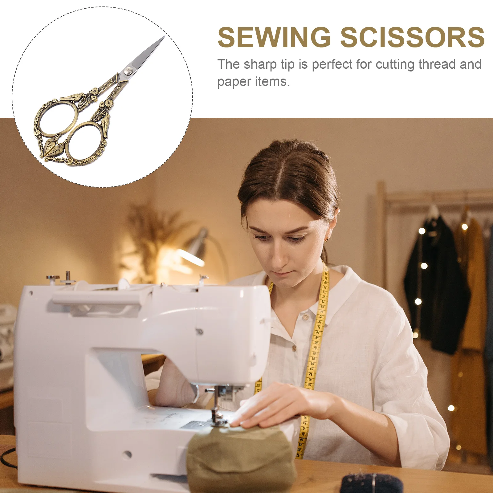 Embroidery Scissor Stainless Steel Heavy-Duty Retro Bird Design Professional Tailor Scissors Sewing Thread Cutter Craft Scissors