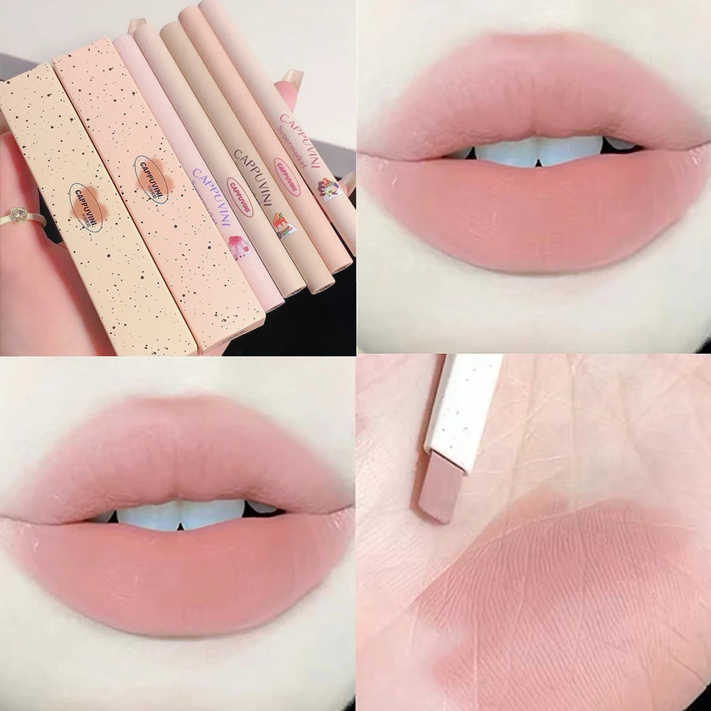 Matte Lip Liner Pencil Waterproof Lasting Moisturizing Lipstick Natural Outline Lip Contour Line Makeup Soft Smooth Lipliner Pen