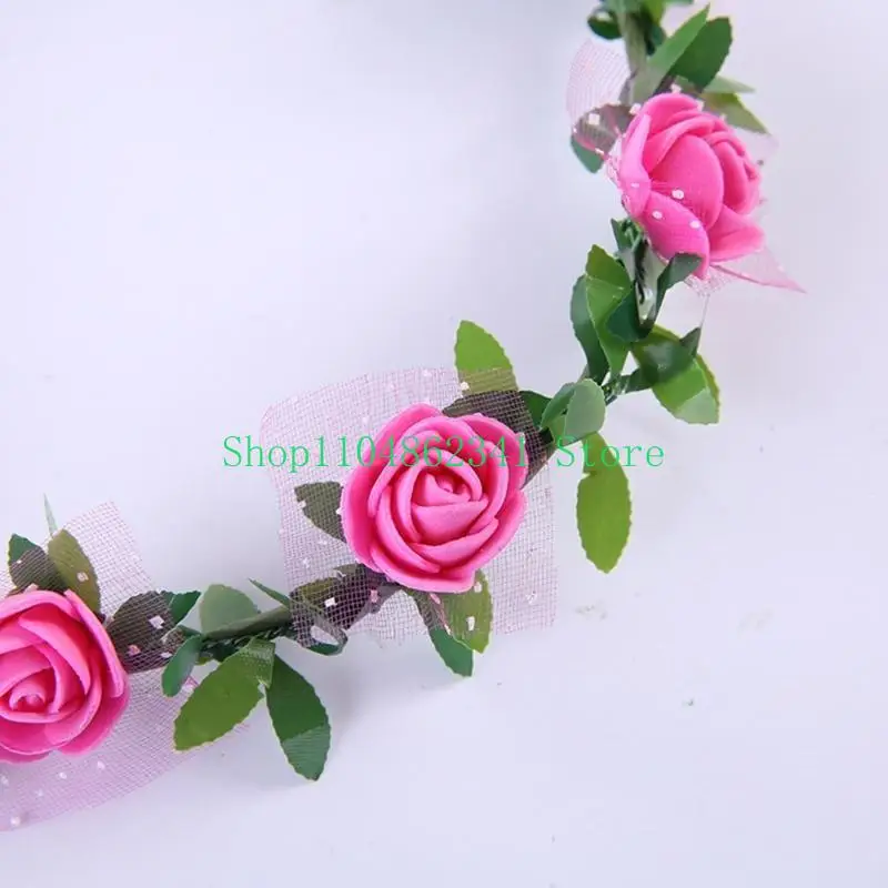 5ASDファッションヘアアッソリーフローラルクラウンヘッドバンドヘアピース結婚やパーティーのためのヘアピース