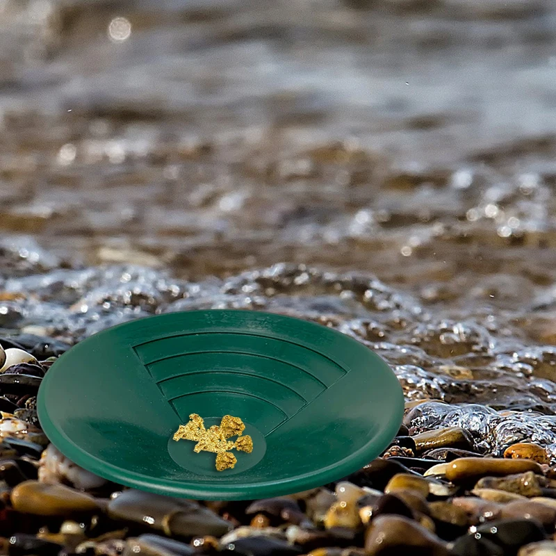 Imagem -03 - Polegada Lavar Ouro Panning Máquina Tela Mineração Ferramentas de Detecção de Metal Peneira Pan Ouro Tigela de Plástico Verde Pcs 10 14 15