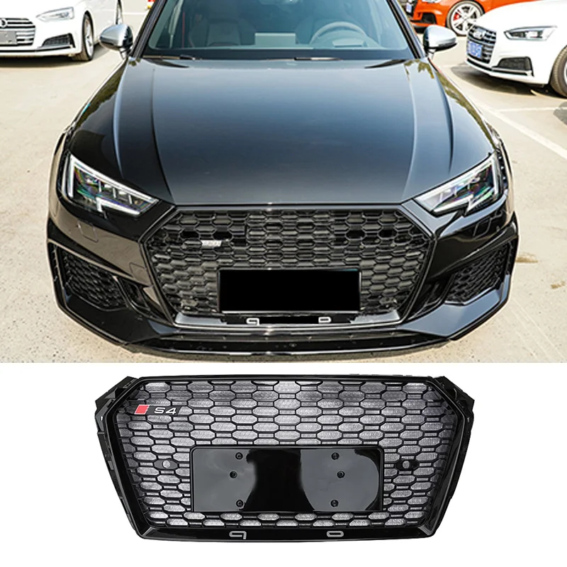 

Pop Modified For A4 Racing Grill For A4 S4 B9 2017 2018 Front Grilles Mesh Cover Auto Front Abs Grills Grille Auto Accessories