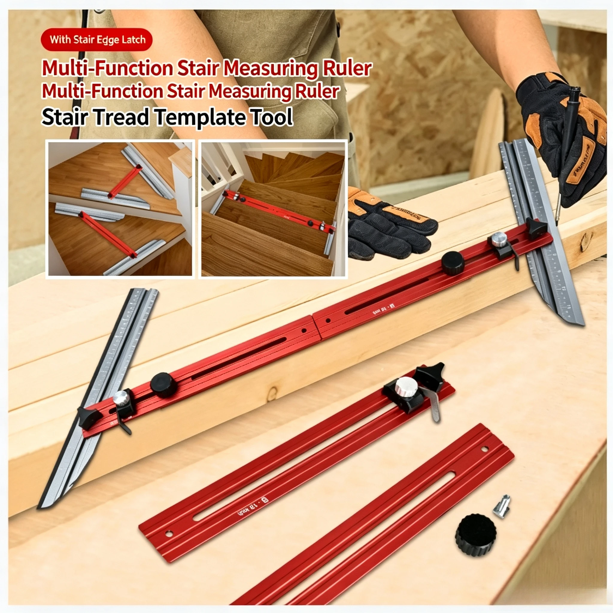 Stair decoration tools, aluminum alloy stair ruler, stair measuring ruler