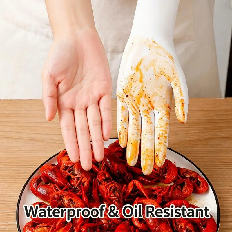 30Pcs Wall Hanging Disposable Nitrile Gloves Food Grade Thickened Waterproof Oil Resistant Touch Screen for Dishwashing Catering
