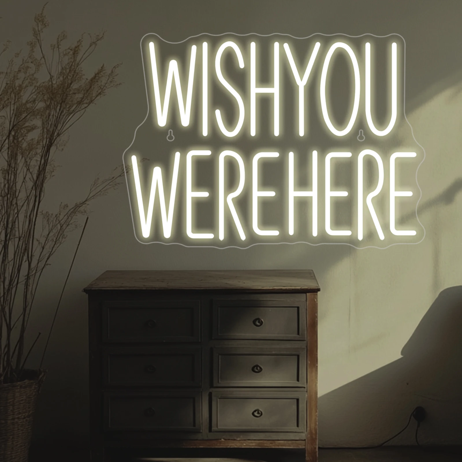 Wish You Werehere Insegna al neon Insegna luminosa a led per la decorazione della parete Lampada da lettera fredda per la decorazione dimmerabile della stanza USB per la festa del bar