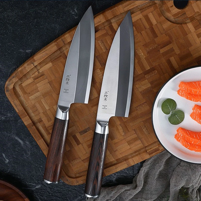 Japanese Deba Knives 5Cr15Mov Stainless Steel Salmon Knife 7/8/9 Inch Filleting Fish Slicing Chef Cleaver Chopping Knife Tools