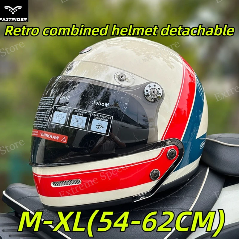 

Мотошлем-интеграл в ретро-стиле, одобренный DOT, винтажный мотоциклетный шлем с переливающимся визором