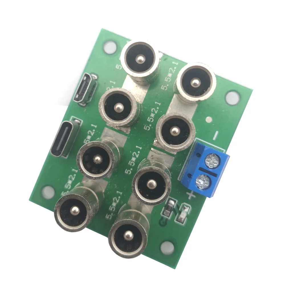 1PCS TYPE-C 5521 CMICRO to DC High Current Adapter High Temperature Resistance 5.5 * 2.1 Multi Head Power Supply Base Test Board