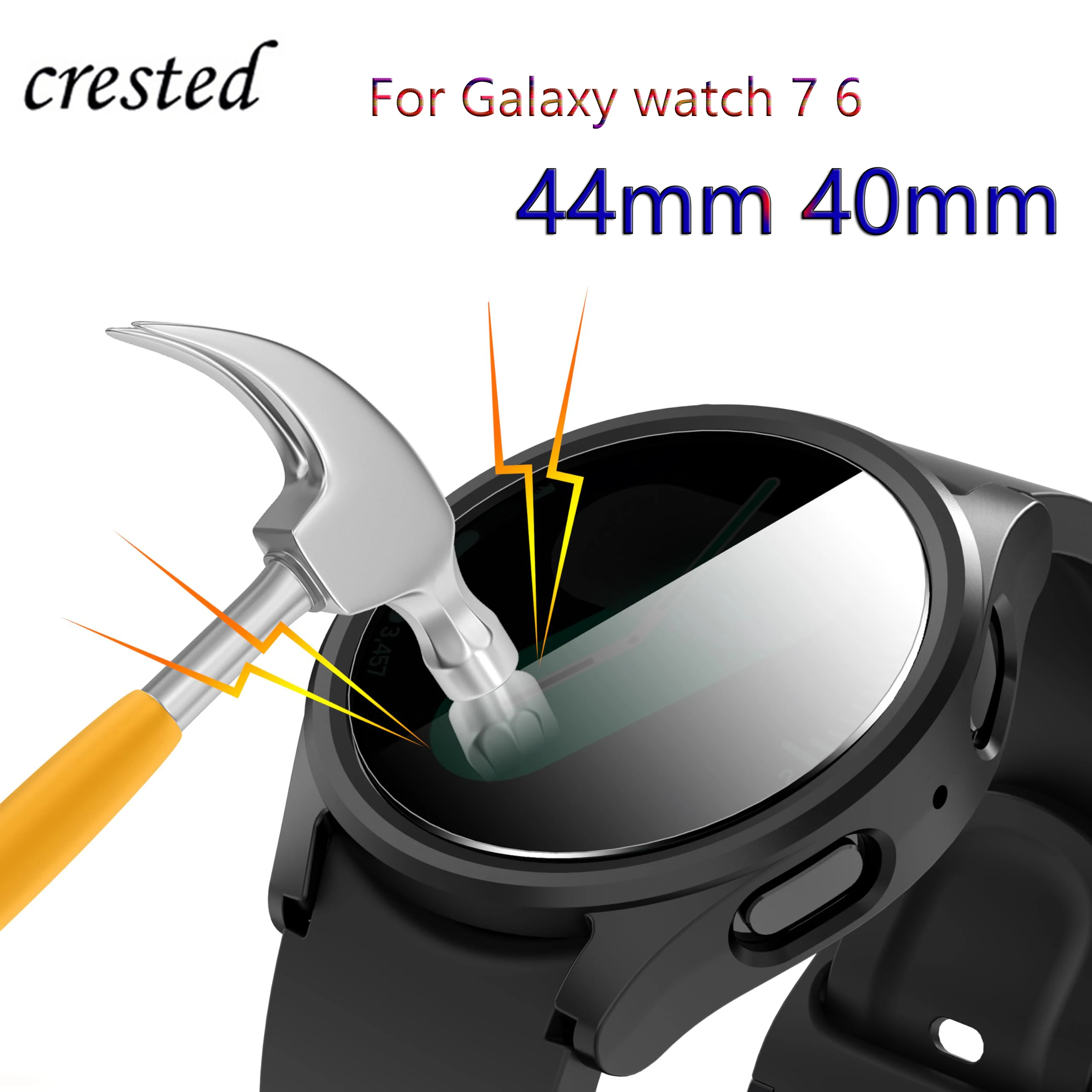 Tempered Glass+Privacy case for Samsung Galaxy watch 7 44mm 40mm PC Anti-Spy Shockproof Overall Protective Cover galaxy watch 6