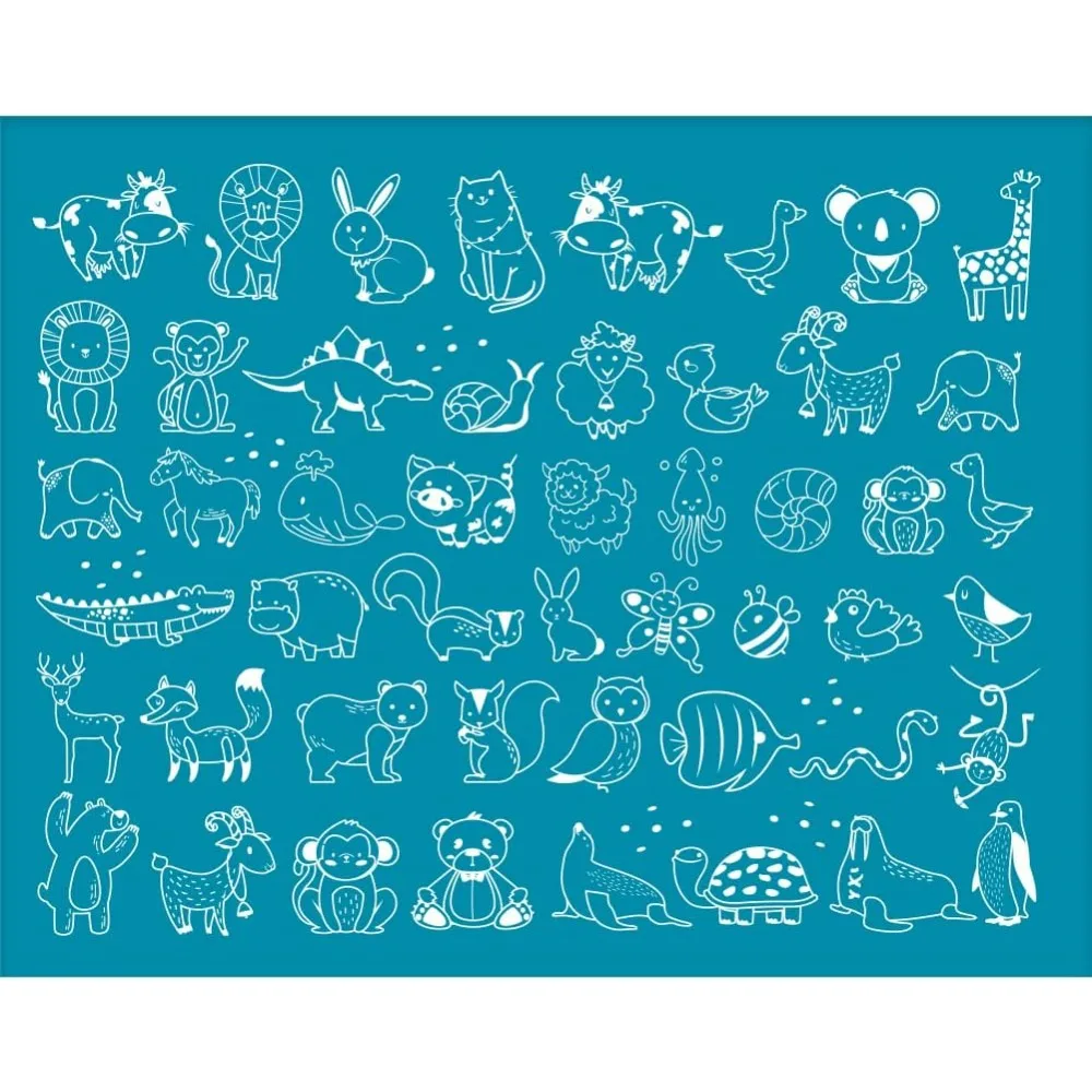 4x5 дюймов 49 животных глиняный трафарет Медведь Лев Шелковая ширма для полимерной глины Корова Кролик Трафареты для шелкографии Трафареты для переноса сетки