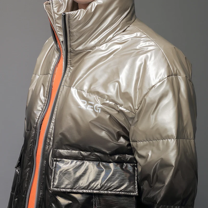 

Высококачественная оригинальная мужская короткая пуховая куртка 2025 года: зимняя модная простая приталенная верхняя одежда из стеганого полиэстера