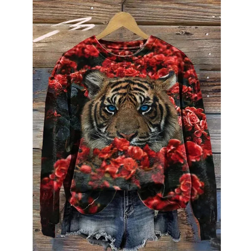 Autumn Fun Panther Leopard Sweatshirts Cheetah Tiger Zebra 3D Print Hoodies Women Streetwear Pullovers Y2k Hoodie Woman Clothing