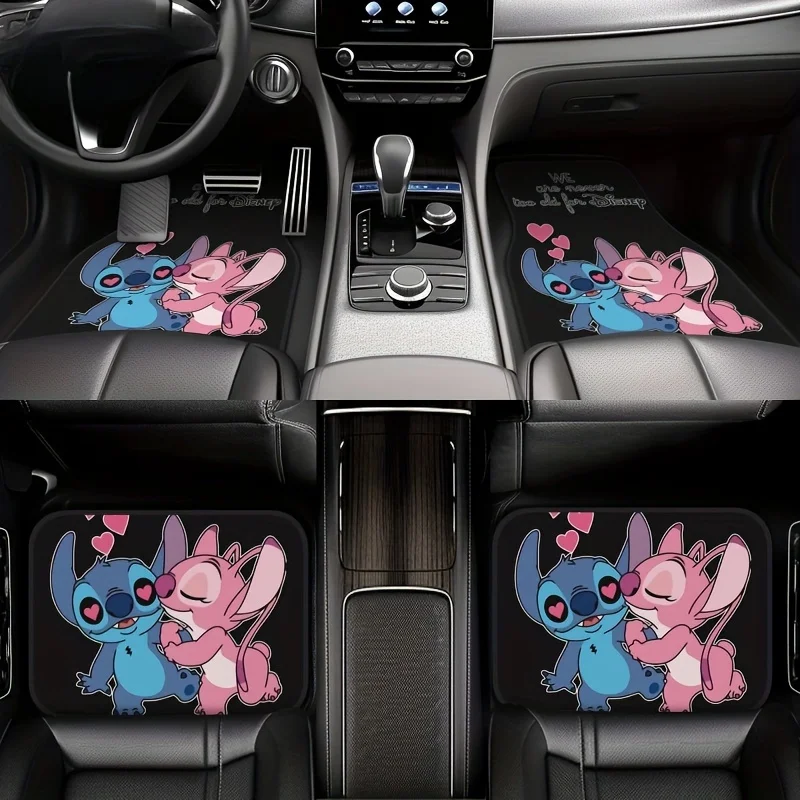 

Disney Stitch Polyester Floor Mats, Comfortable Car Accessories, Soft Texture, Suitable for Most Car Brands, Stylish and Simple, Durable, Easy to Install, Universal Car Floor Mats