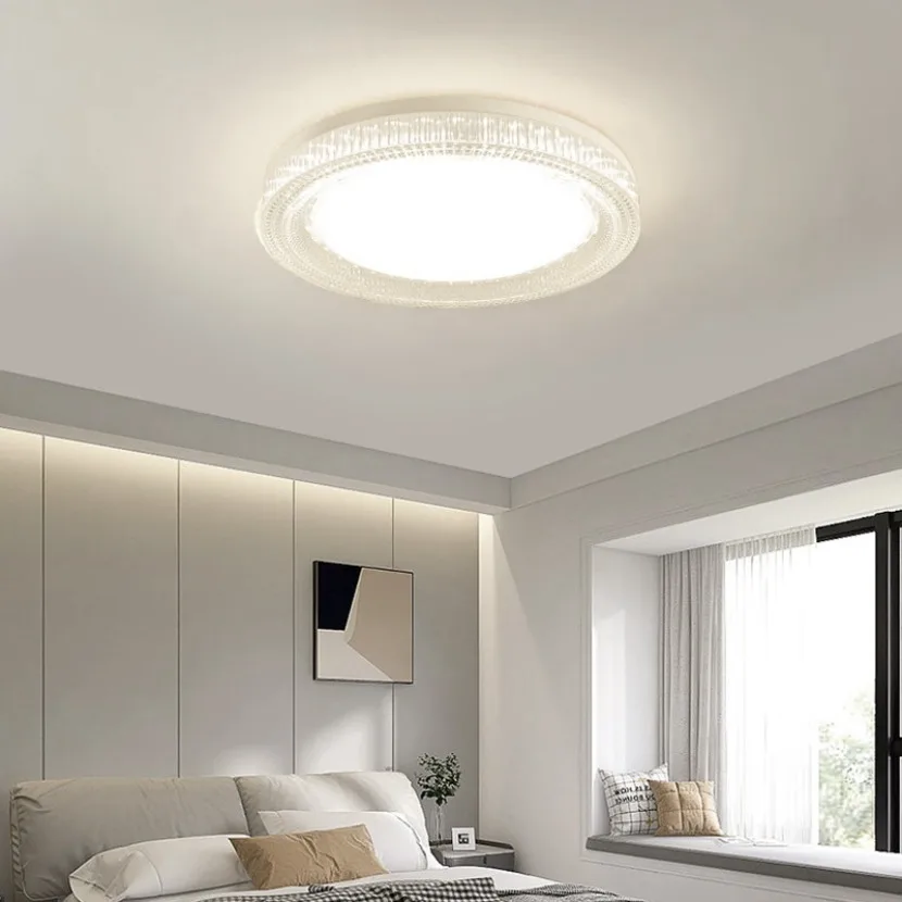 Imagem -02 - Modern Circular Led Teto Luz Criativo Cristal Luz Sala Quarto Corredor Decoração de Interiores Ac85265v