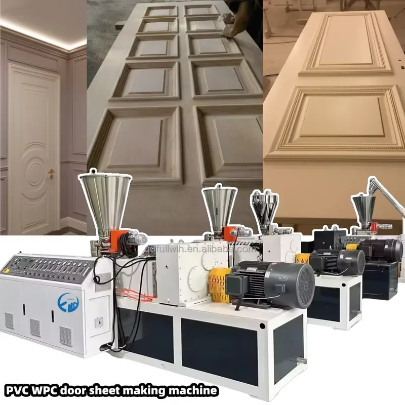 2026 CE Hollow Windows Interior Door Outdoor Pvc Wpc Upvc Foam Plastic Wood Woodendoor Sinuae Flush Frame Extrusion