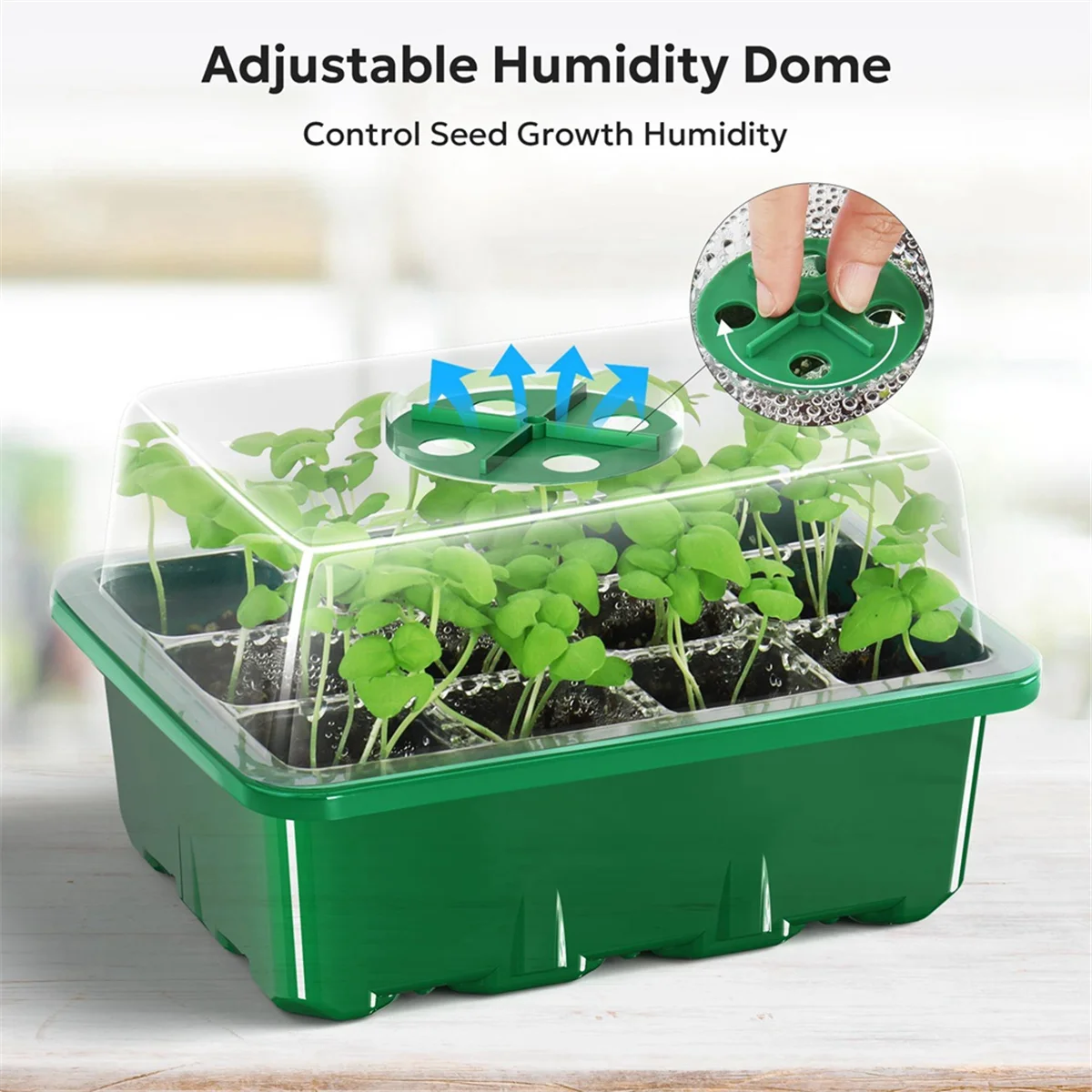 Seed Starting Tray, Seedling Starting Tray Plant Starting Kit Mini Greenhouse Germination Kit for Seed Growing,12Pcs