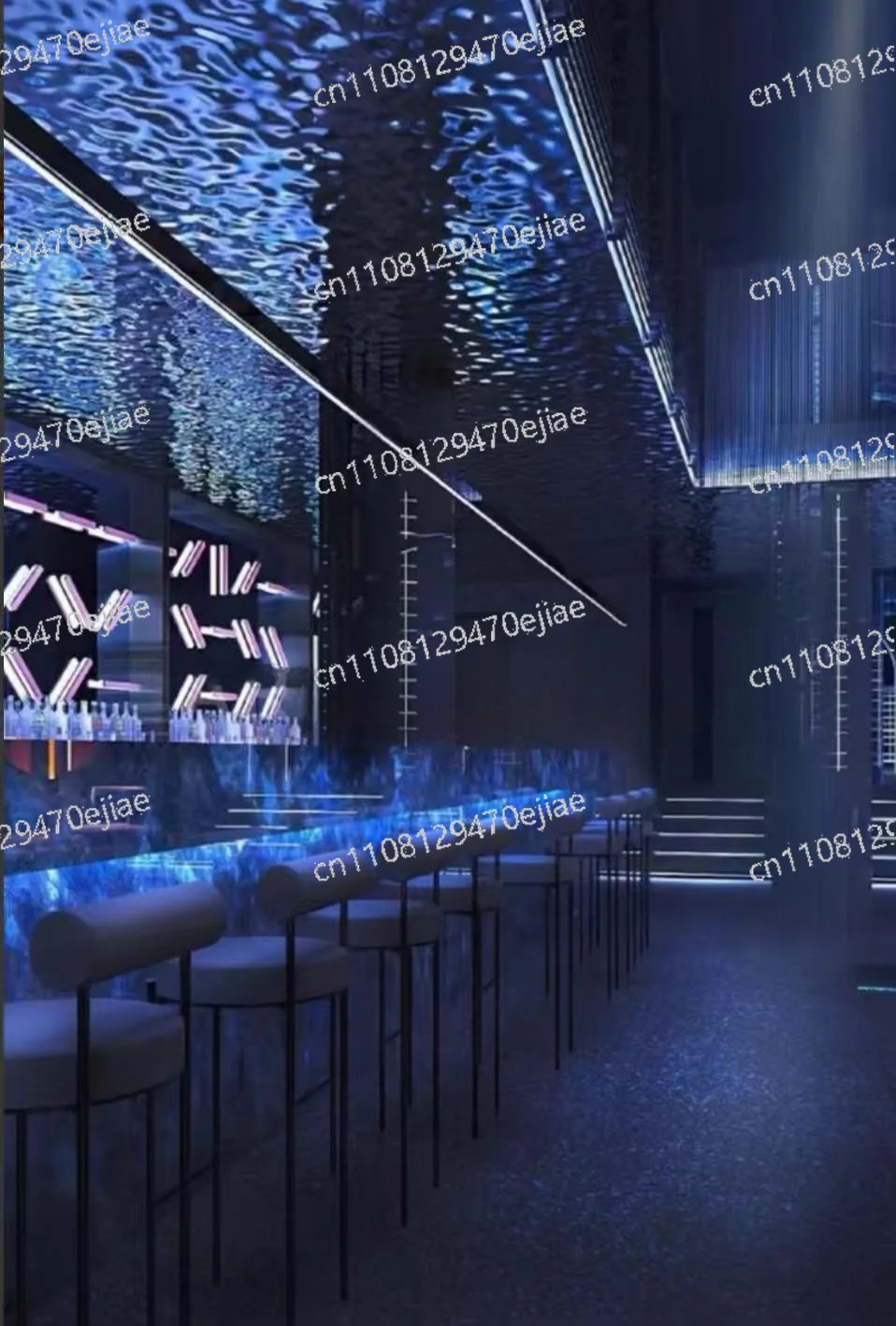 Self-Adhesive Water Ripple Ceiling Film, Imitation Stainless Steel Metal Wallpaper, 3D Wave Wall Decor