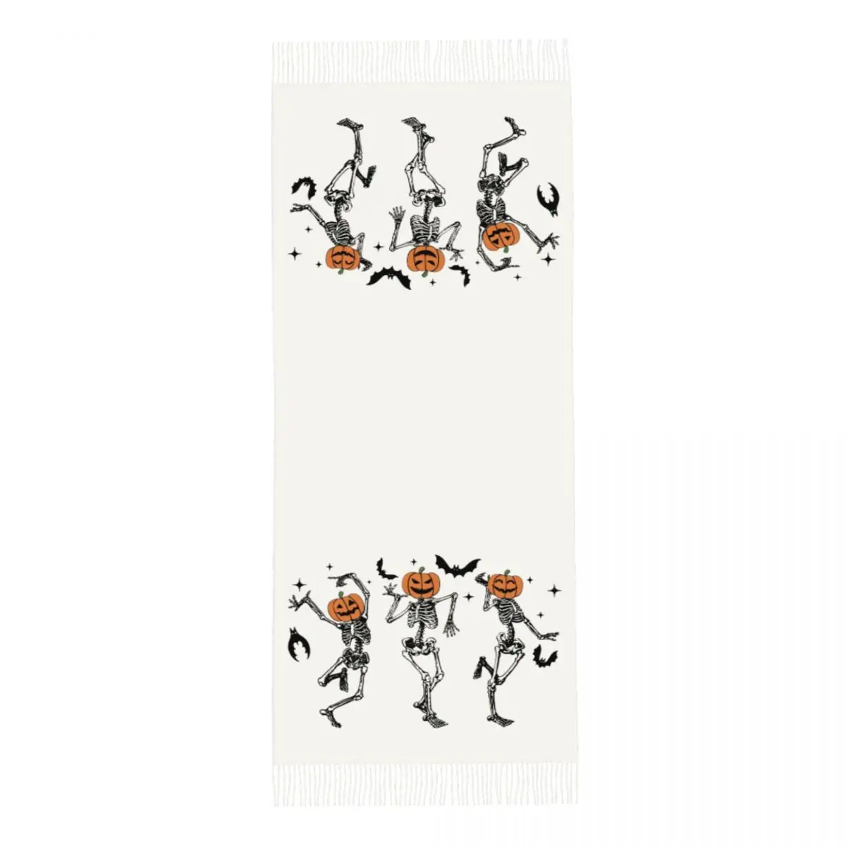 Sciarpa scheletro da ballo stampata personalizzata Uomo Donna Sciarpe calde invernali Scialli scheletro zucca di Halloween