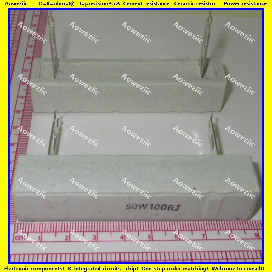セラミック抵抗器,セラミック抵抗器,-100,50w,100オーム,5% オーム,-100,50w,100オーム,プラグイン,2個