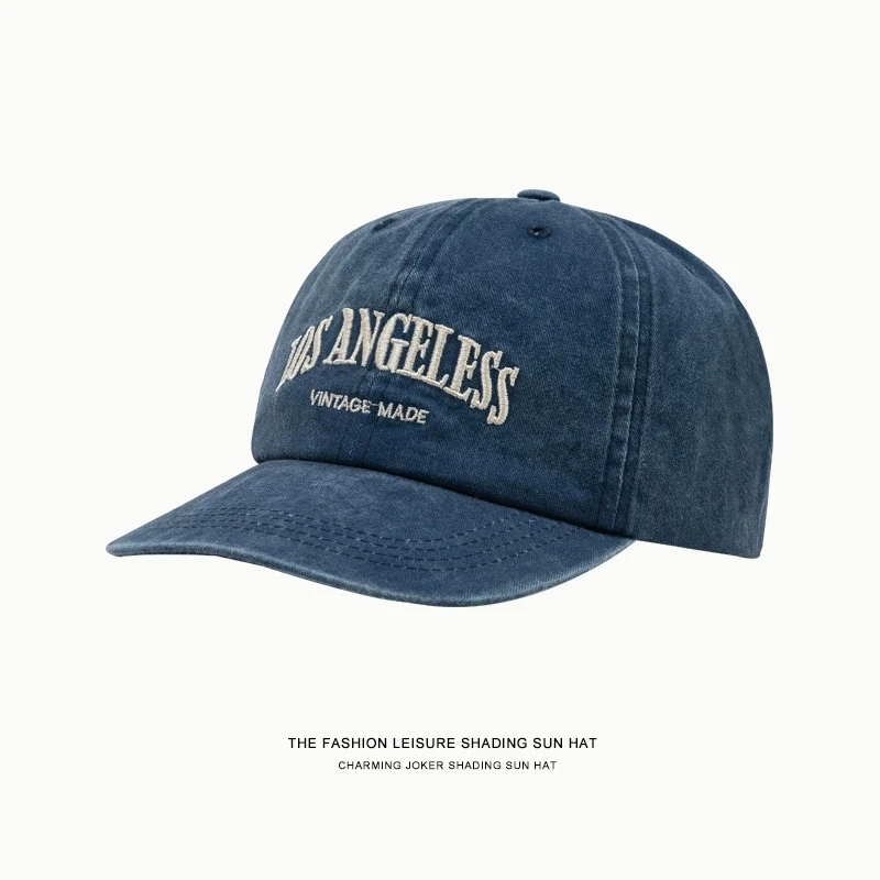 1, Unisex, die ganze Saison über eine modische Baseballkappe aus reiner Baumwolle mit gewaschenen Buchstaben tragen – Detail 4