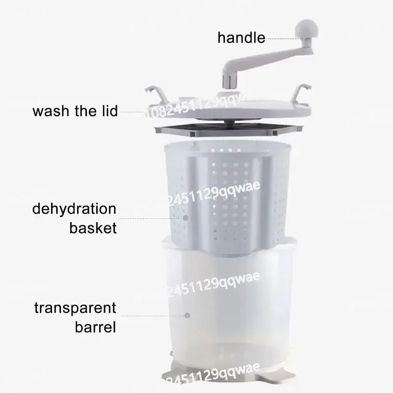 

Portable Manual Non Electric Washing Machine Baby Clothes Washer Suitable For Dormitory Apartment Camping Hand Crank Washer