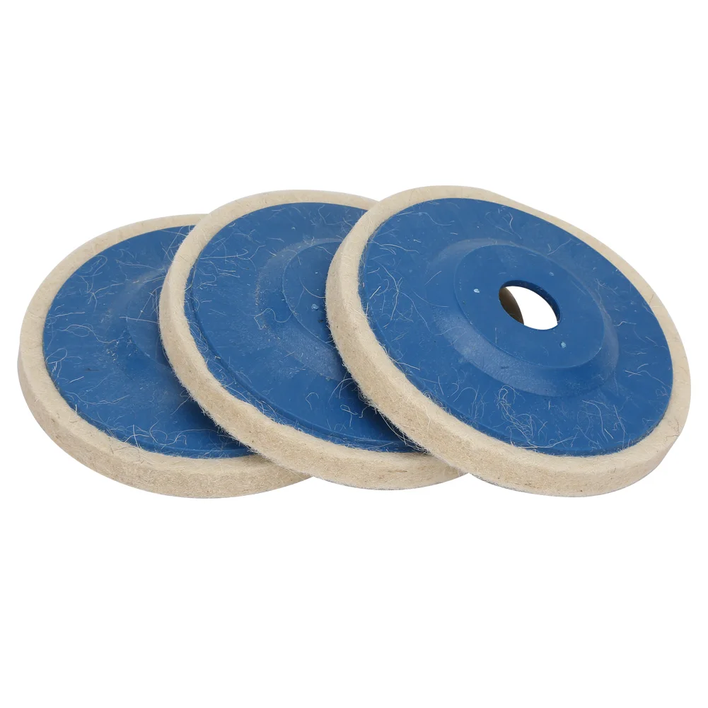 Roda de lã angular prática popular 4 Polegada roda de polimento de lã polimento de disco de feltro 3 peças