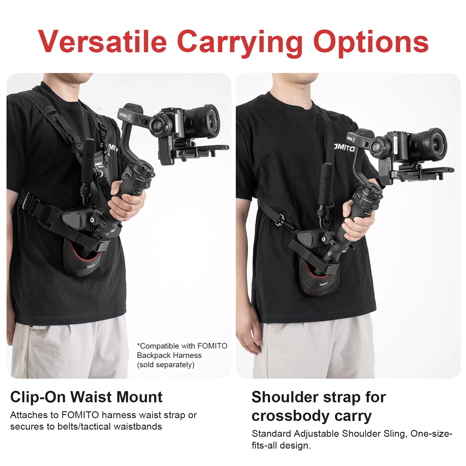 FOMITO Camera Stabilizer Shoulder Support Sling Pouch Tripod Belt Waist Bag Weight Support for Dji Gimbal Monopods Fishing Rods