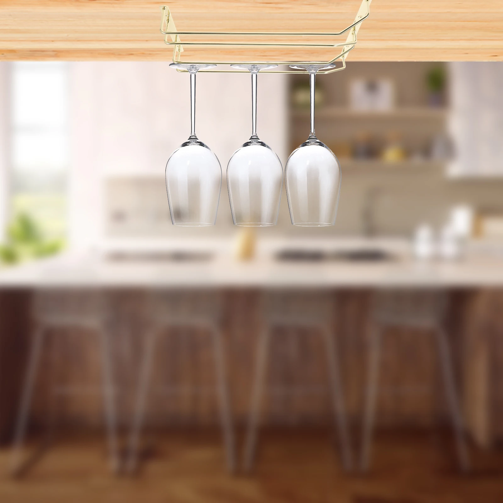 

Glass Holder Under Shelf Hanging Display Bar Stemware Racks Wall Cabinet Cup Storage ganizer Stainless Steel Multi