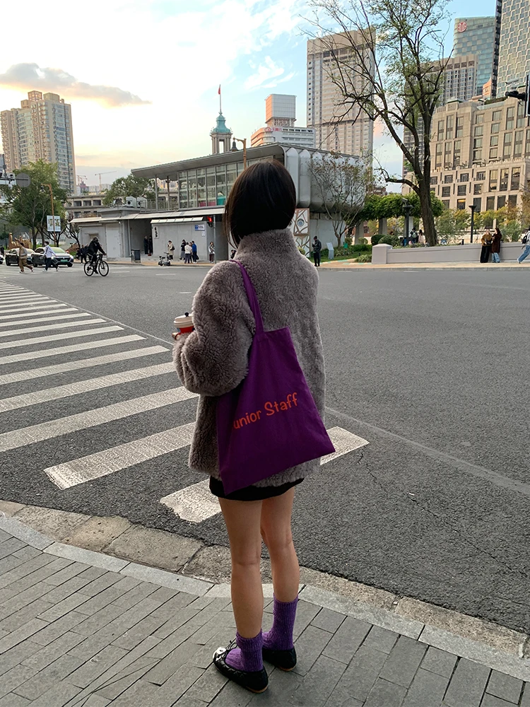 

Женская шерстяная шуба с интегрированным дизайном, новинка 2024, новинка Sle Thiened Long Sve, круглая, Ne Commute Sle, корейская версия