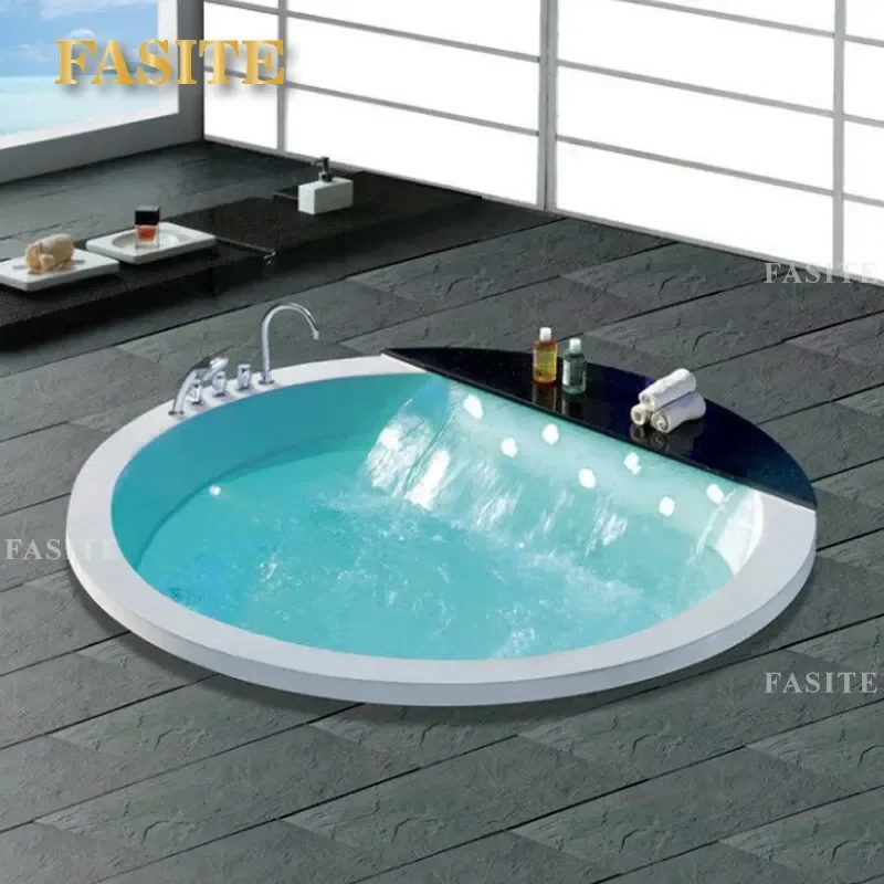 For Large Acrylic Embedded Independent Bathtub Constant Temperature Colorful Bubble Smart Pool Home Bathroom