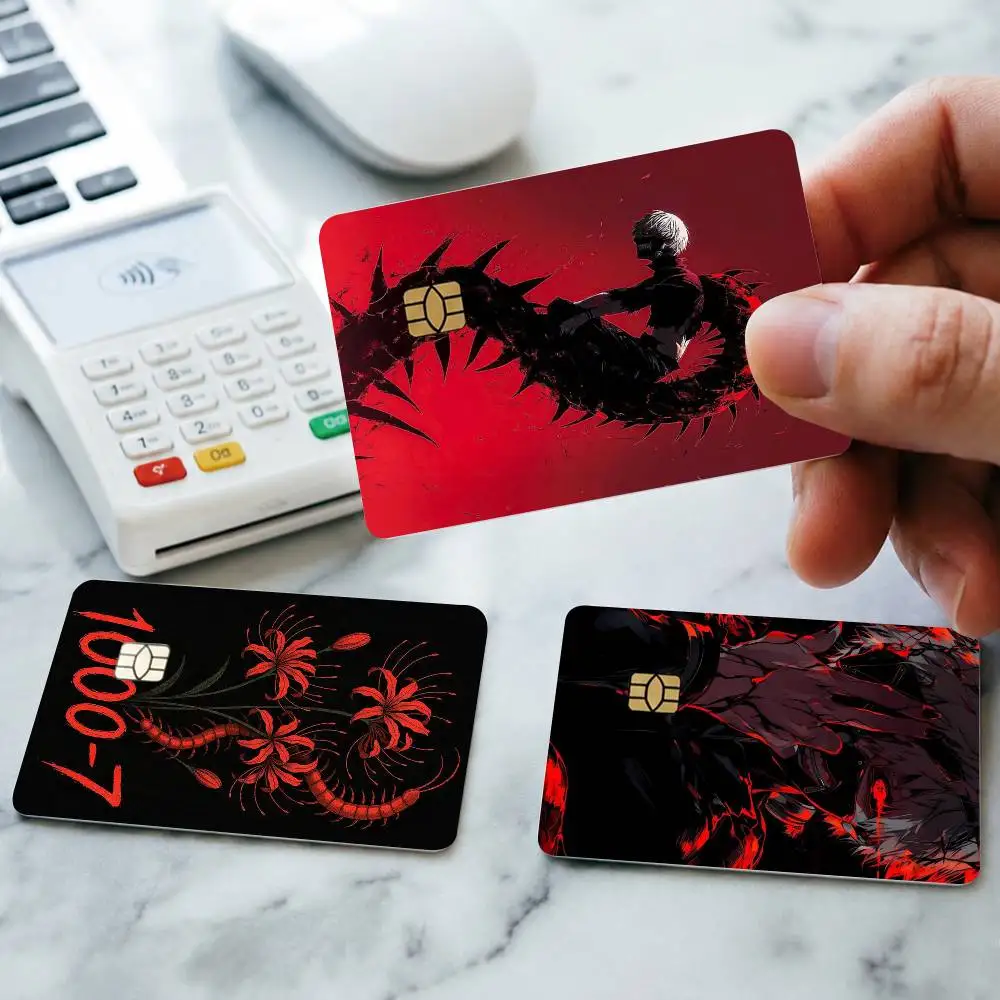 A-Anime Tokyo Ghoul Ken Kaneki Credit Card HD Stickers Small Chip Waterproof Sticker Game Card Decal Gift
