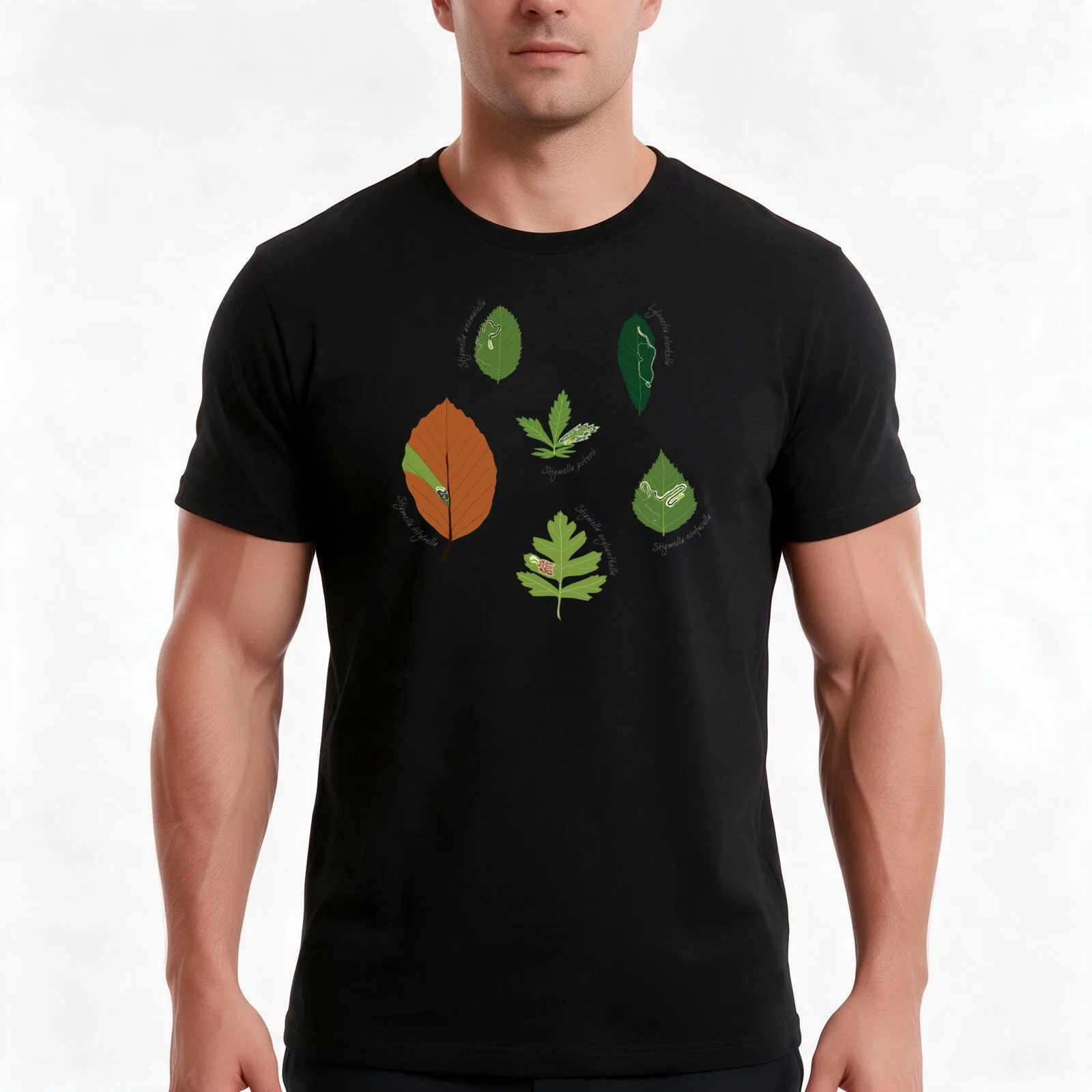 Leaf-Mining Moths T-Shirt Summer Casual Cotton Tee Oversized Streetwear Tops Vintage Graphic Print Loose Fit Short Sleeve