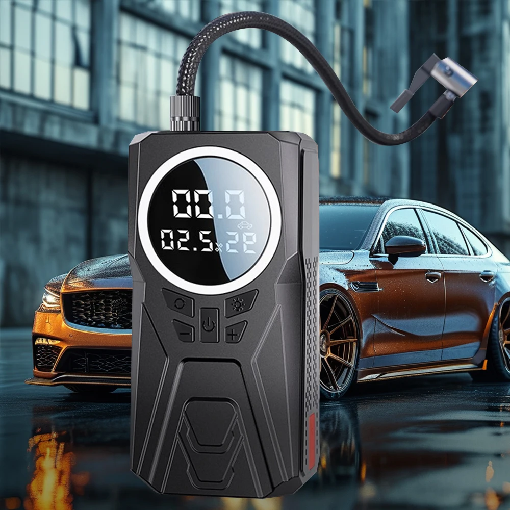 

Портативный компрессорный насос со светодиодной лампой для автомобиля, мотоцикла, велосипедных шариков для шин, беспроводной электрический автомобильный воздушный насос для шин