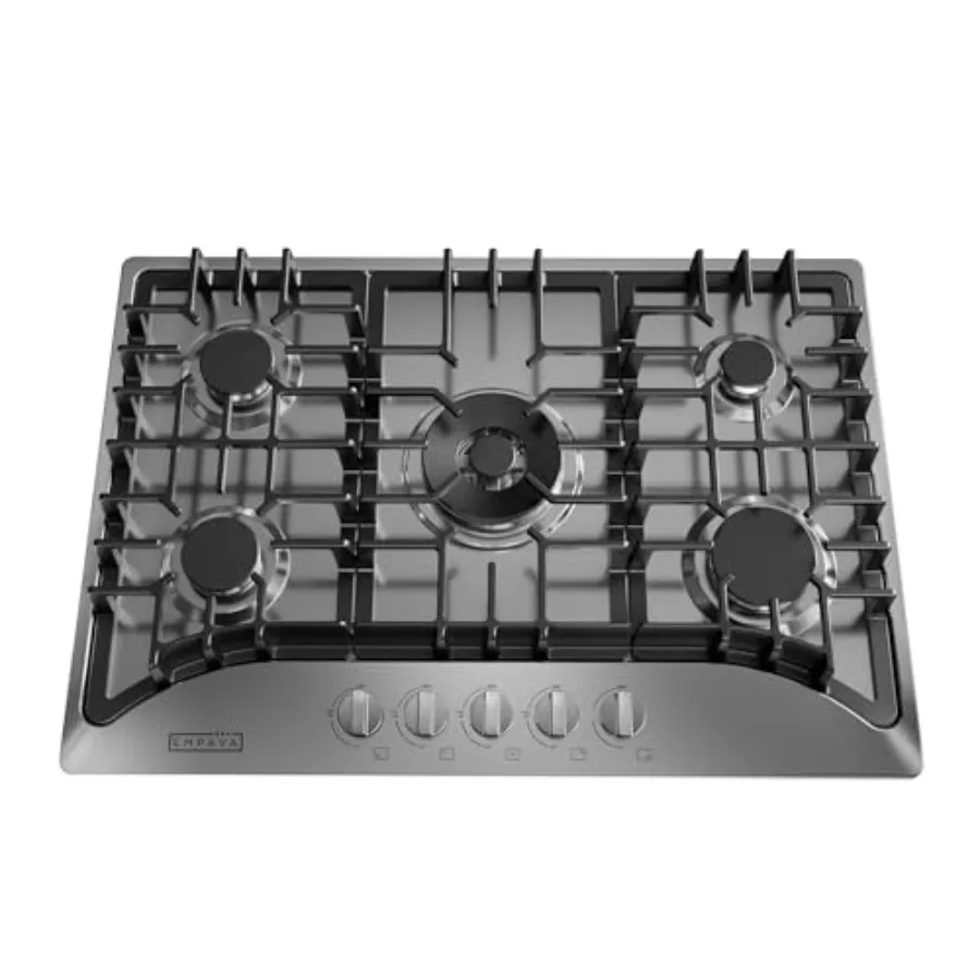30 inch cooktop Gas with 5 Italy SABAF Burners 30 NG/LPG Convertible Dual Fuel Stove Top Perfect for Modern Kitchens and RV Coo
