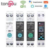 TUYA WIFI Smart Circuit Breaker With Metering 1P 50A 63A DIN Rail for Smart Home wireless Remote Control Switch by APP TONGOU