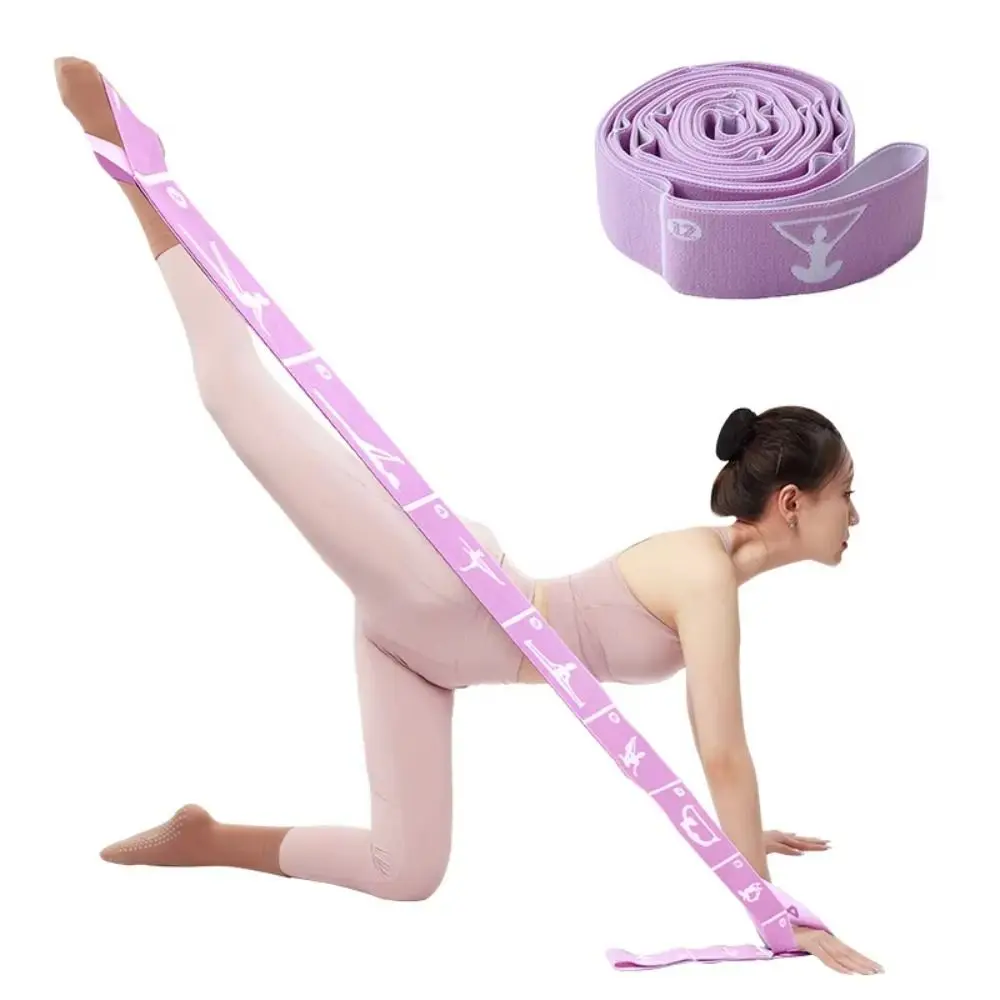 

Nylon Yoga Pilates Resistance Band Segmented Markings Stretch Strap Yoga Strap Elastic Band 8/10/12 Grids Gym Equipment