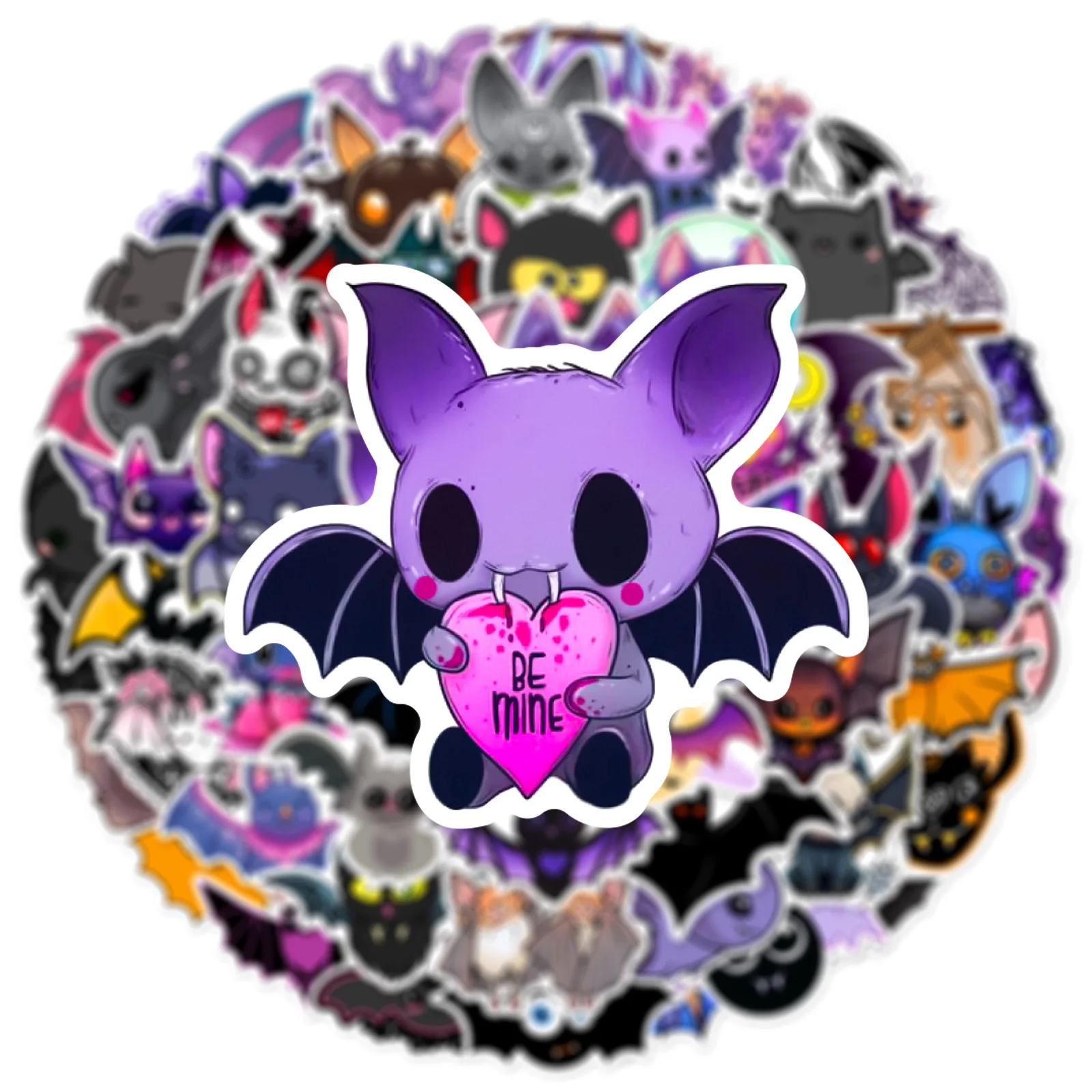 10/30/60pcs Cartoon Cute Bat Graffiti Stickers for DIY Decor Suitcase Skateboard Motorcycle Helmet Phone Laptop Guitar