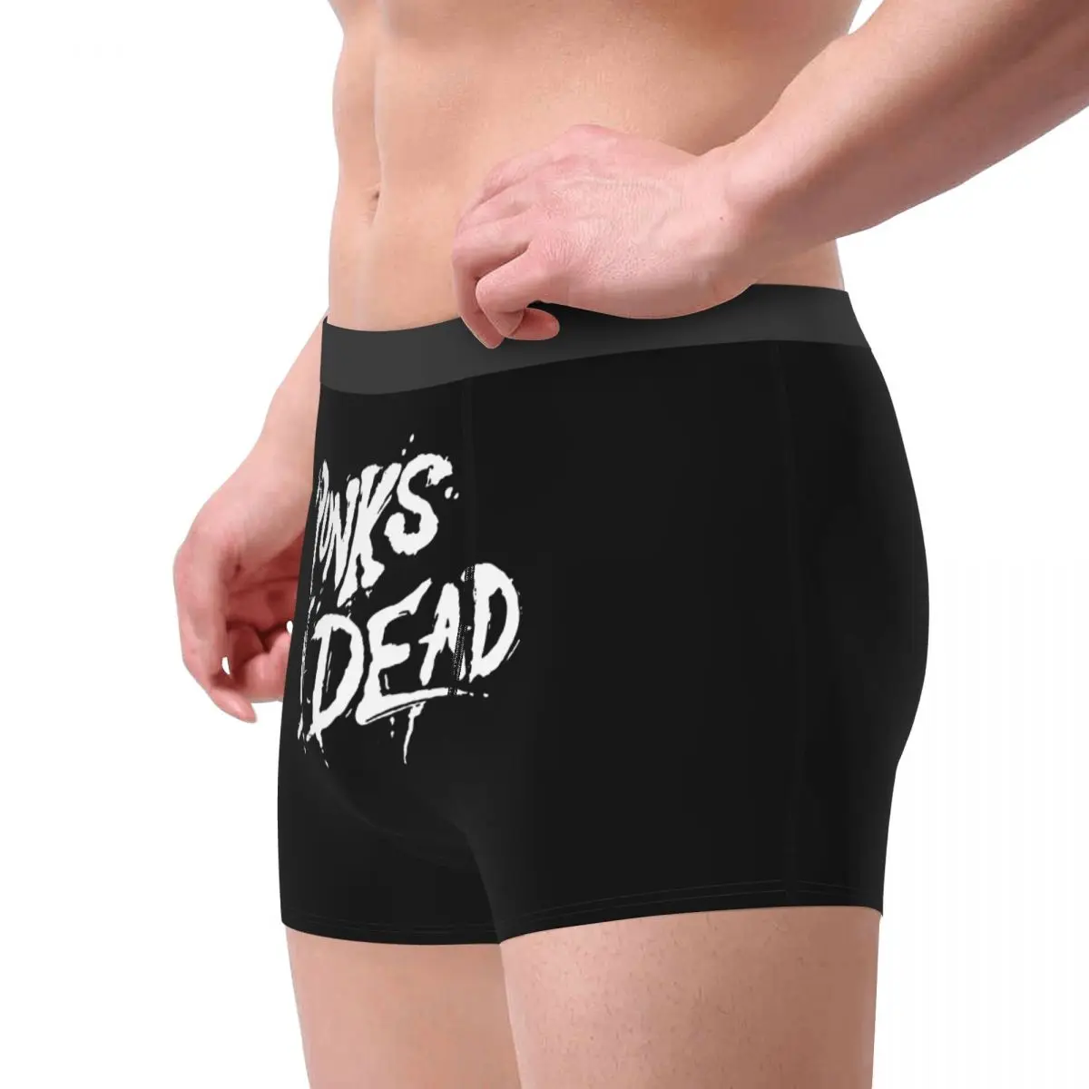 Fashion Boxer Punks Not Dead Rock Shorts Panties Briefs Men's Underwear Mid Waist Underpants for Male S-XXL