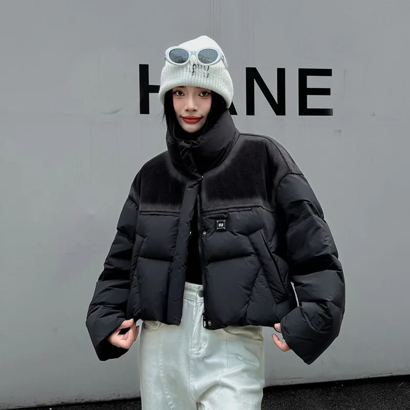 High Quality Women Down Jacket Winter Coat 90% White Duck Down Warm Outwear Fashion Puffer Coat  campera de cuero mujer JK-172