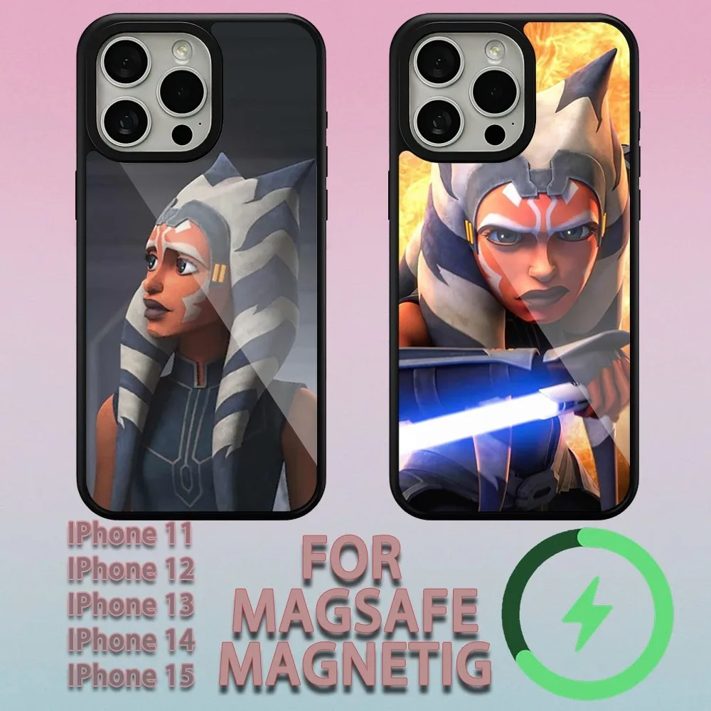 Ahsoka Tano  Phone Case For iPhone 11 12 13 14 15 Plus Pro Max Charging  Magsafe Magnetic Wireless Cover