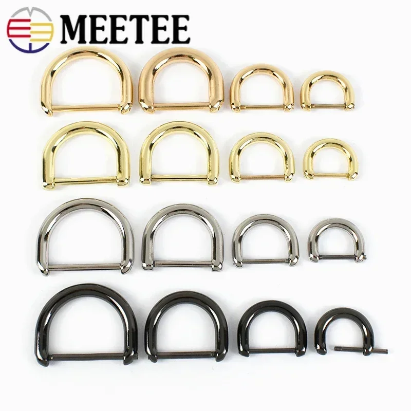 

10/20Pcs Meetee 13/16/20/25mm Metal D Ring Buckle Bags Rings Screw Replace Hook DIY Luggage Decor Buckles Hardware Accessories
