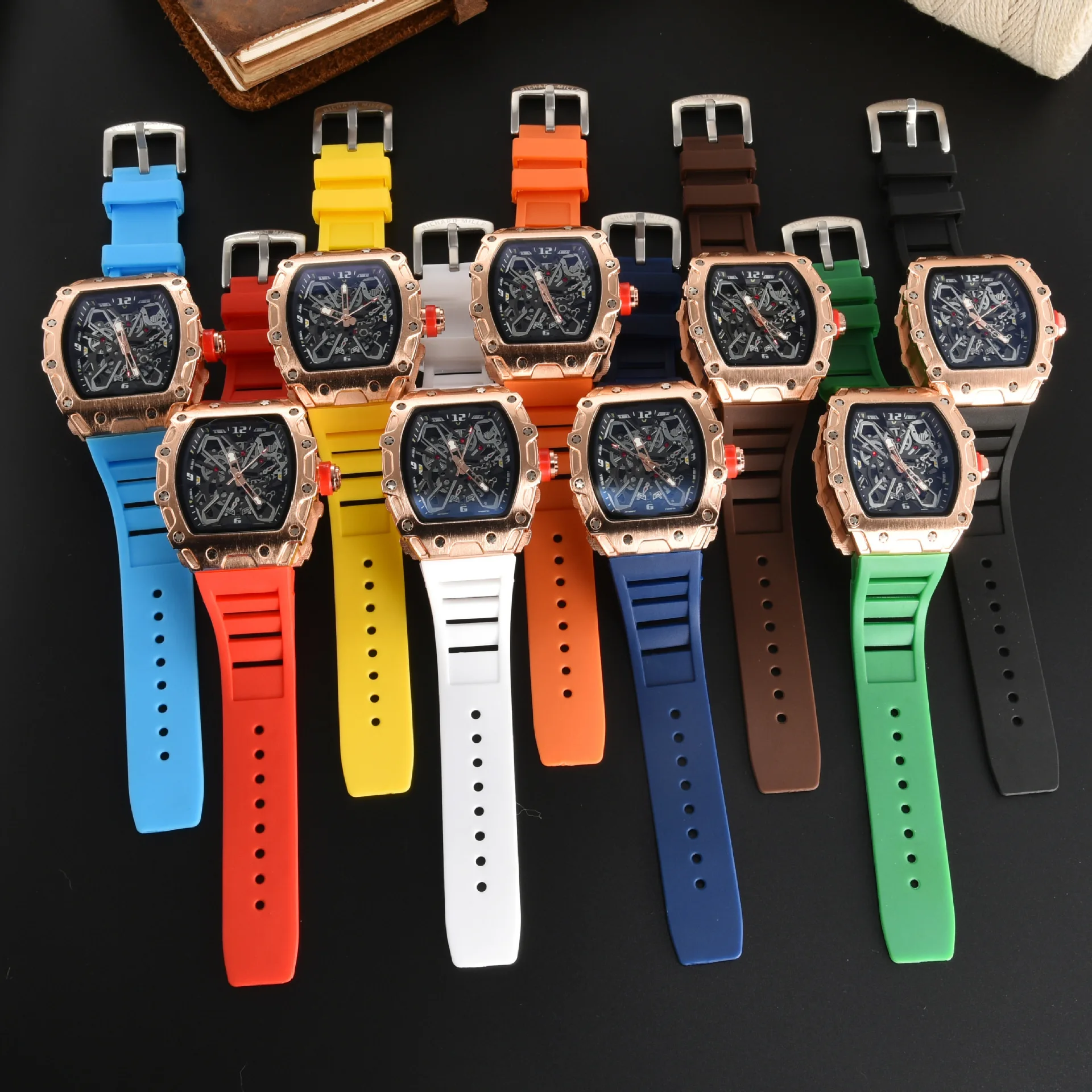 Cross-border new Richard special-shaped quartz watch large dial fashion business watch men\'s quartz watch spot wholesale