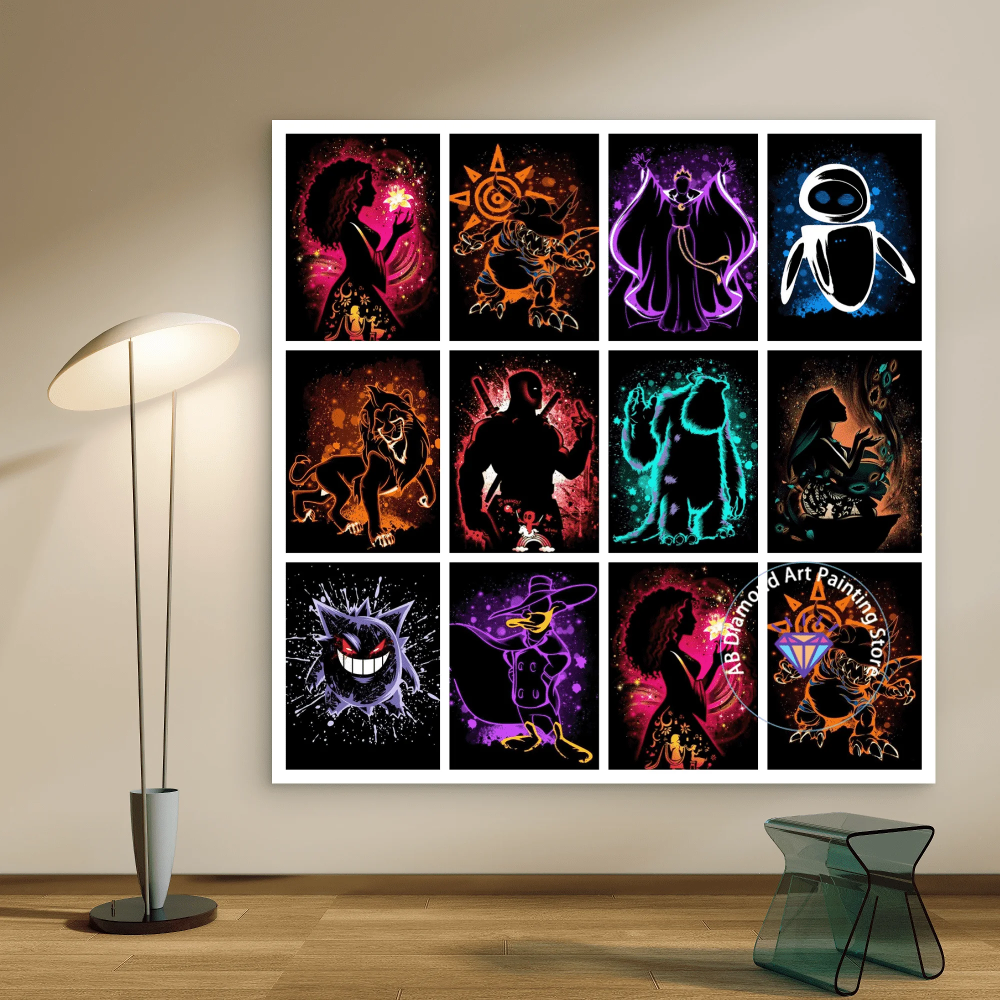 

Deadpool Lion King James P. Sullivan AB Diamond Painting Kit 5D DIY Diamond Embroidery Cross Handmade Art Gift Home Decoration