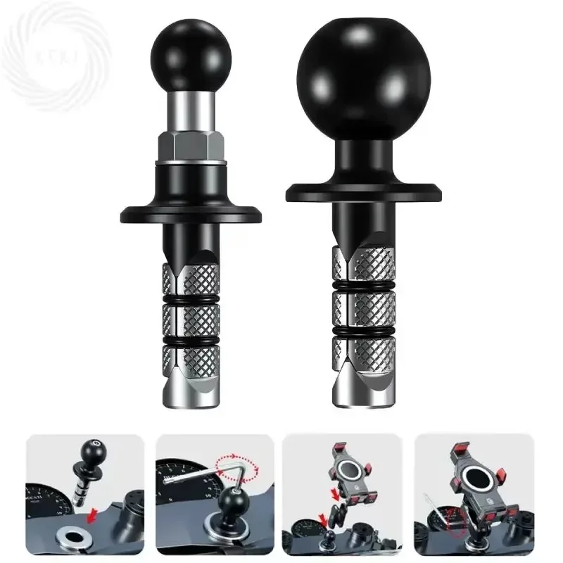 

Кронштейн для телефона на мотоцикле, винт передней вилки, шаровая головка, установленный расширительный винт, шаровая головка, основа из цинкового сплава, тонкая 17/25 мм