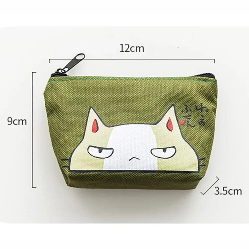 Cartoon Cat Print Mini Oxford Key Wallet Women Card Holder Zipper Money Pouch Purse Storage Bag Kawaii Girls Cute Wallet