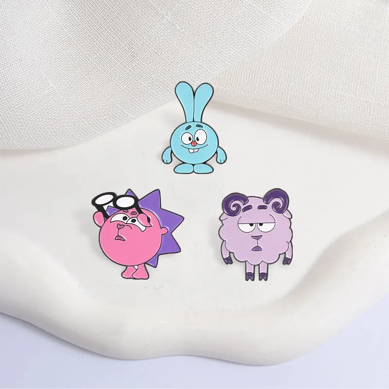 Animal Brooches Cartoon Sheep and Rabbit Metal Badges Small Gifts Wholesale Cap Pin Lapel Pins for Caps Brooch Backpacks Badge