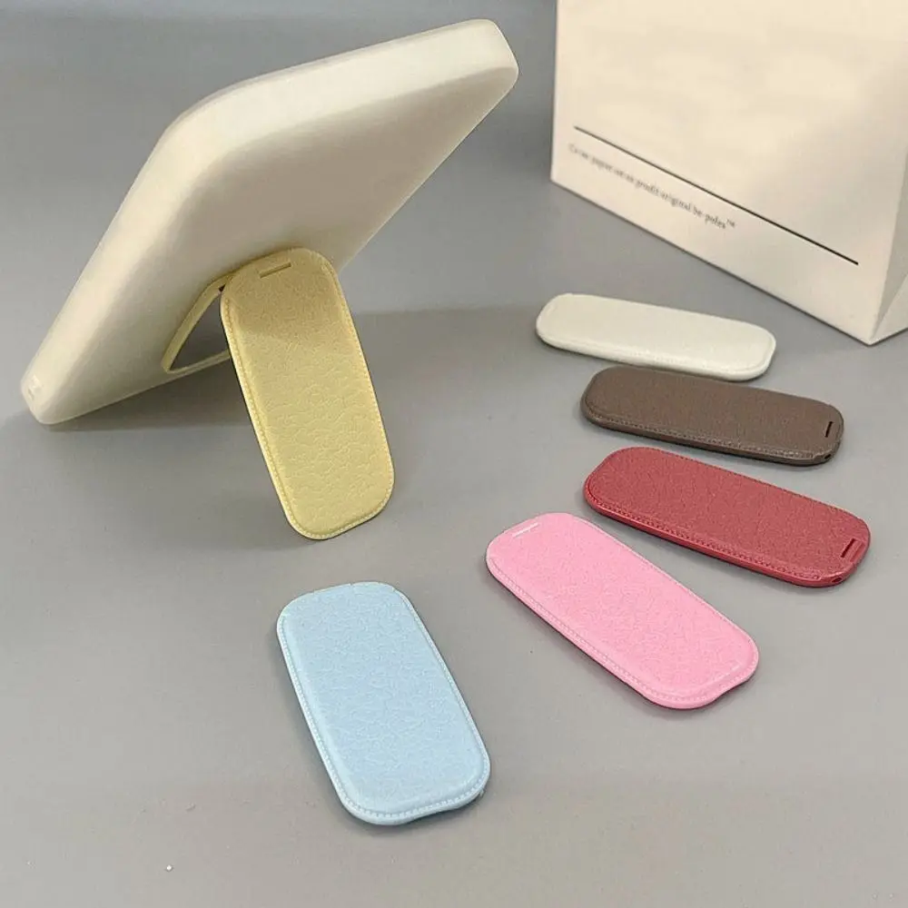 Leather Pattern Folding Phone Stand Foldable Adhesive Backing Folding Makeup Mirror Acrylic Horizontal Vertical