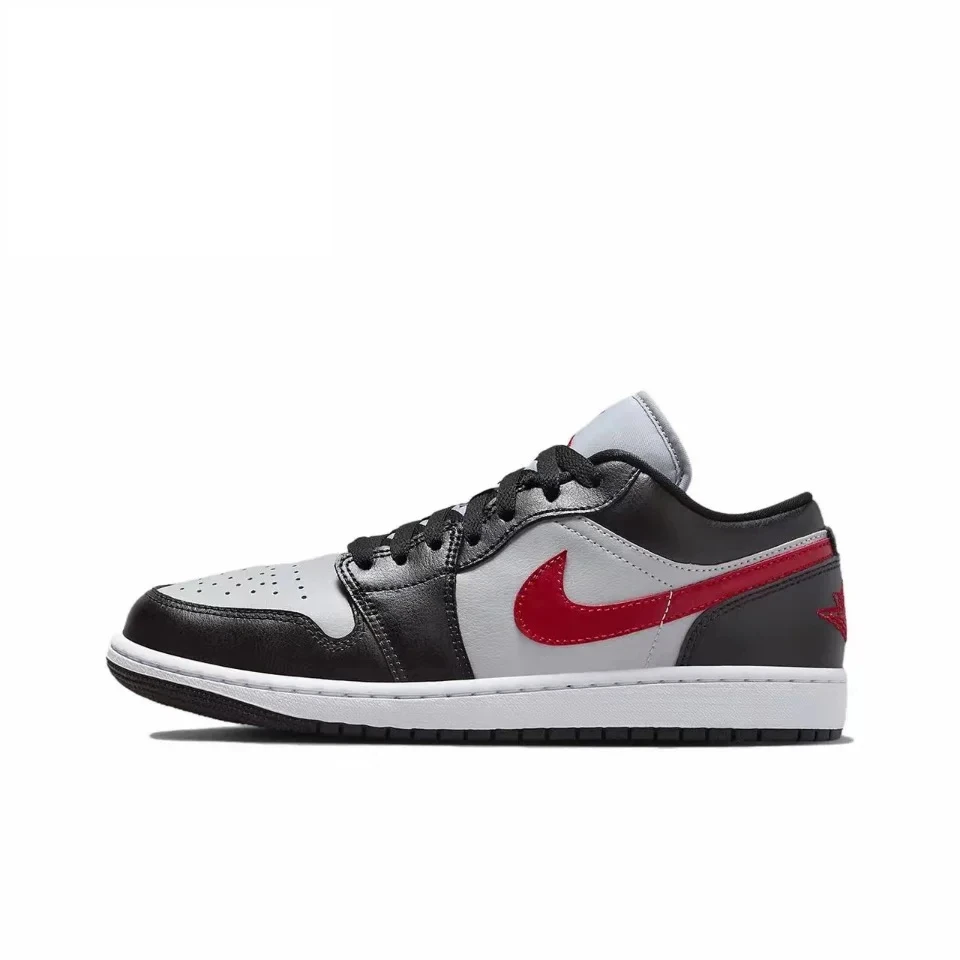 

Original Air Jordan 1 Low "Red Swoosh"Black White Color Unisex Men Women Retro Classic Basketball Shoes Sneakers DC0774-062