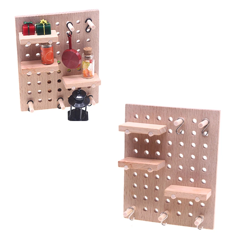 1:12 Dollhouse Miniature Wall Storage Rack Perforated Board Furniture Home Model Decor Toy Doll House Accessories